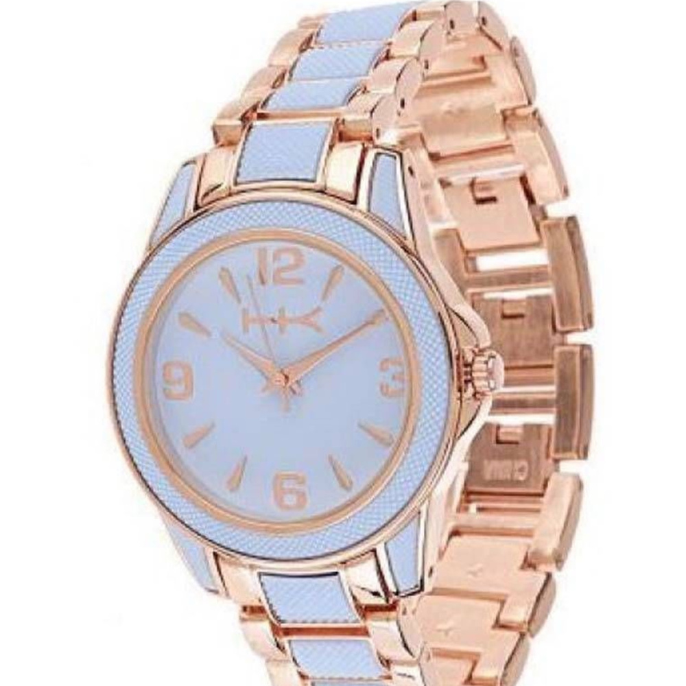 rose gold designer Wildlife Heidi Klum blue enamel bracelet watch